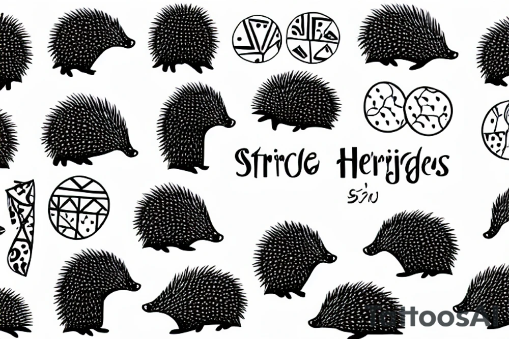 branches with hedgehogs tattoo idea