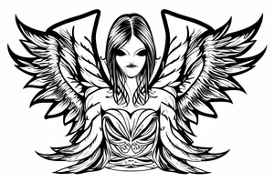stylized angel tattoo idea
