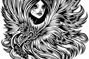 stylized angel tattoo idea