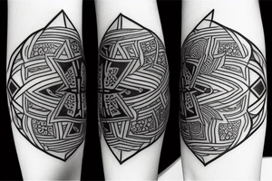 A very Rare sacred geometrical design wil dark colors tattoo idea