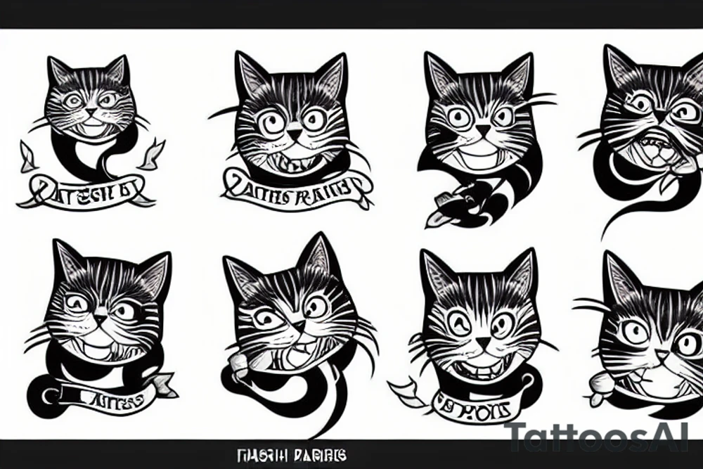 Cats laughing tattoo idea