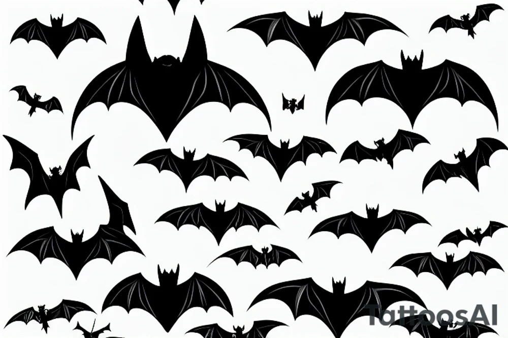Bats flying tattoo idea