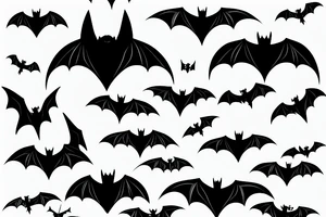 Bats flying tattoo idea