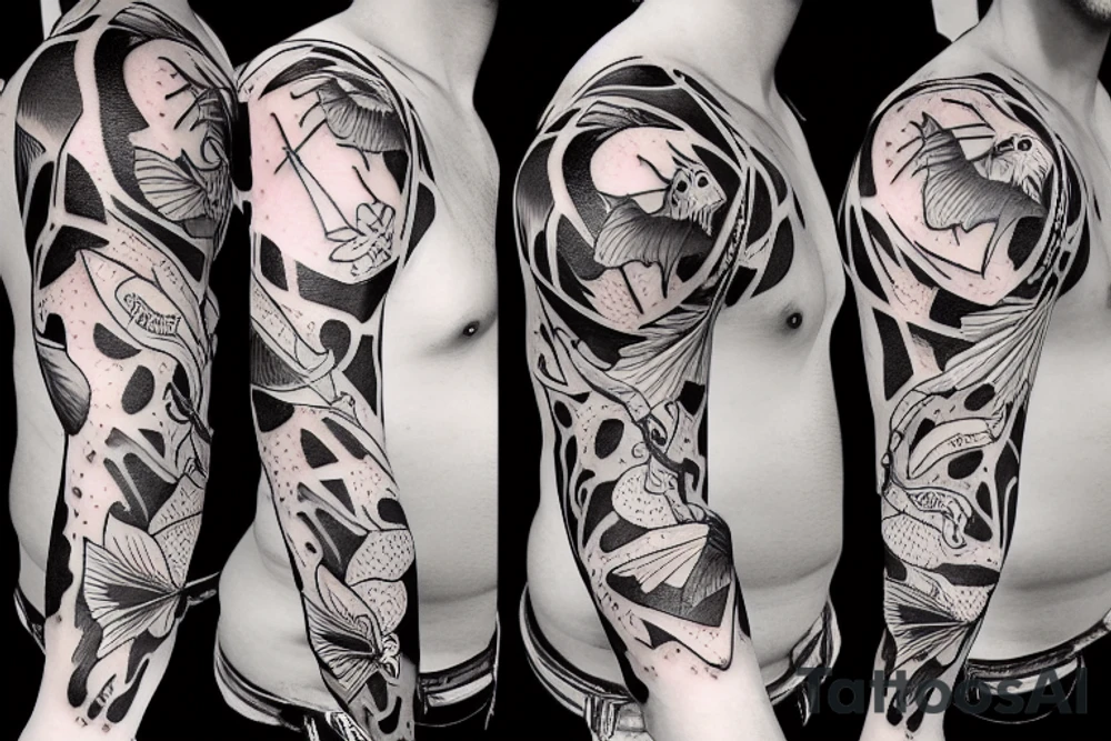 Bats flying tattoo idea