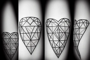 triangular heart tattoo idea