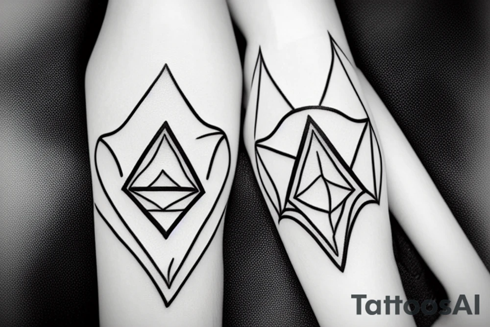 triangular heart tattoo idea