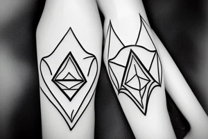 triangular heart tattoo idea