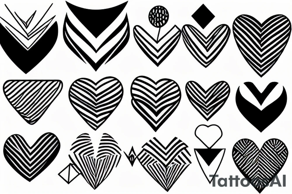 Simple pattern under the eye in the form of an angular heart tattoo idea