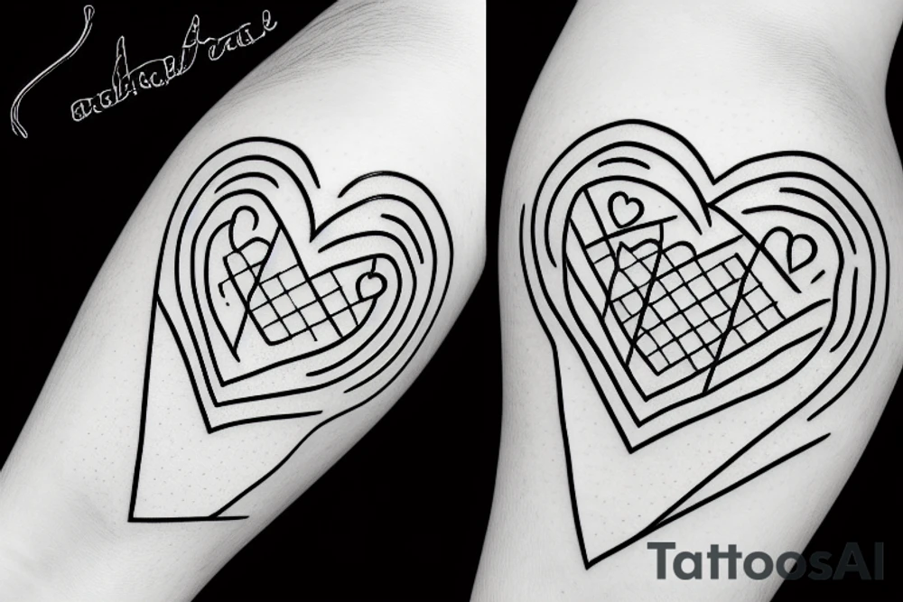 Simple pattern under the eye in the form of an angular heart tattoo idea