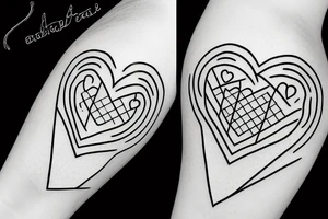 Simple pattern under the eye in the form of an angular heart tattoo idea