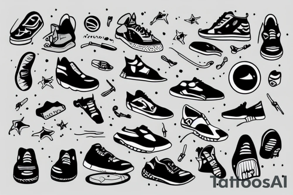 Sneaker avatar space tattoo idea