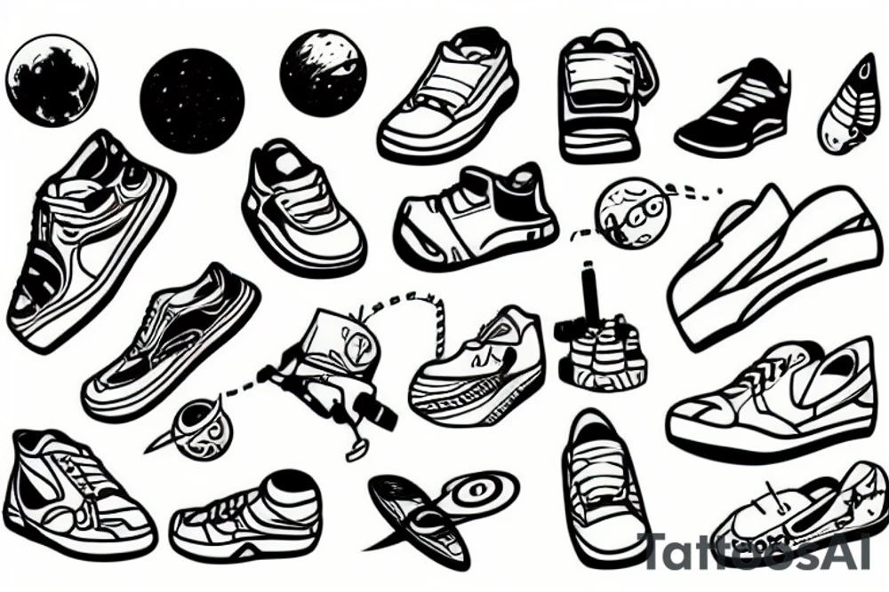 Sneaker avatar space tattoo idea