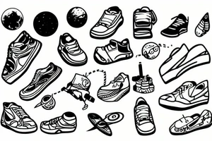 Sneaker avatar space tattoo idea