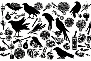 crow with a candle in its claws tattoo idea