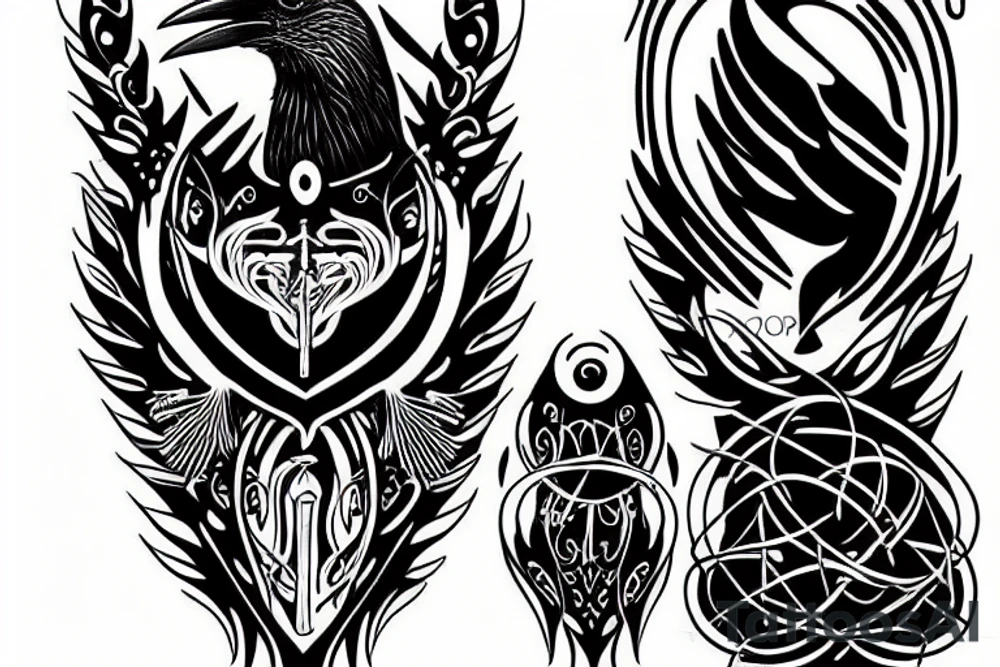 crow with a candle in its claws tattoo idea