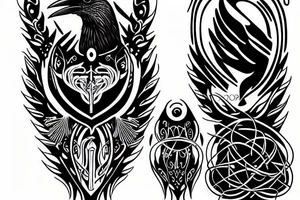 crow with a candle in its claws tattoo idea