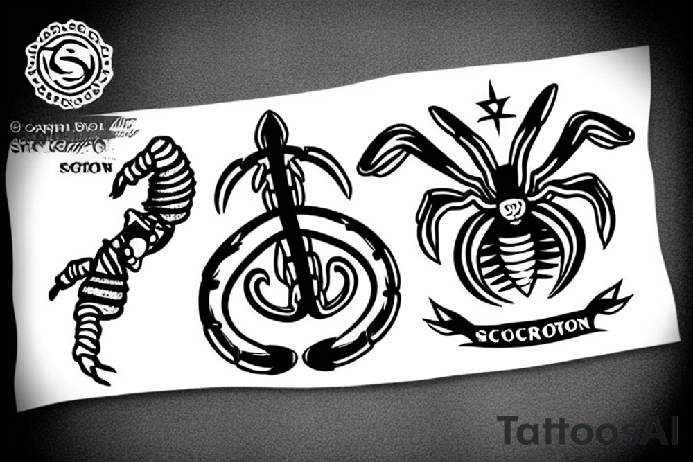 Scorpion carrying the Star of life tattoo idea