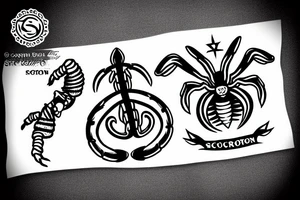 Scorpion carrying the Star of life tattoo idea