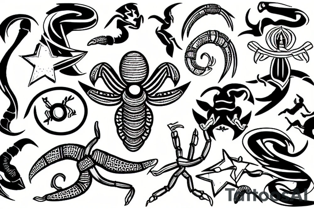 Scorpion Star of life tattoo idea