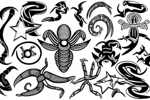 Scorpion Star of life tattoo idea