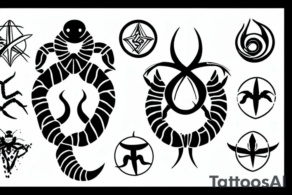 Scorpion Star of life tattoo idea