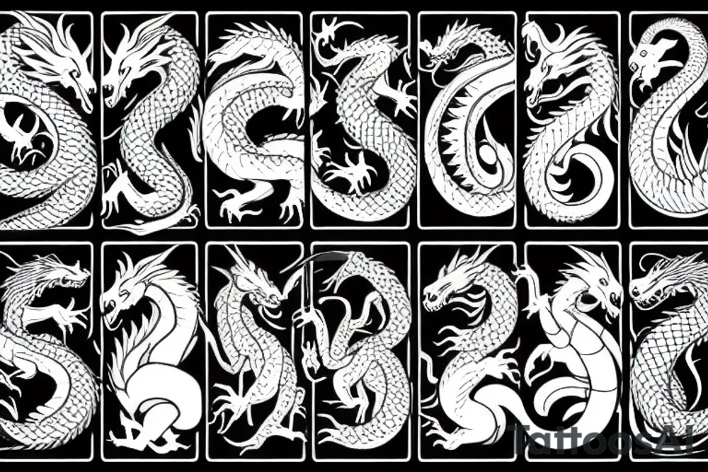 Dragon and moon tattoo idea