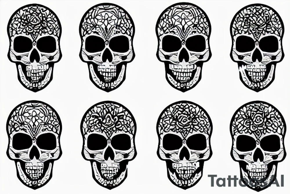 Cancer with human skull tattoo idea