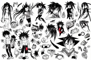 Anime style, hot peppers, tattoo idea