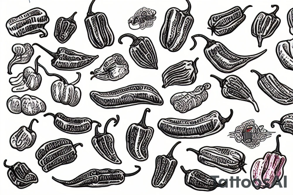 hot peppers tattoo idea