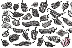 hot peppers tattoo idea