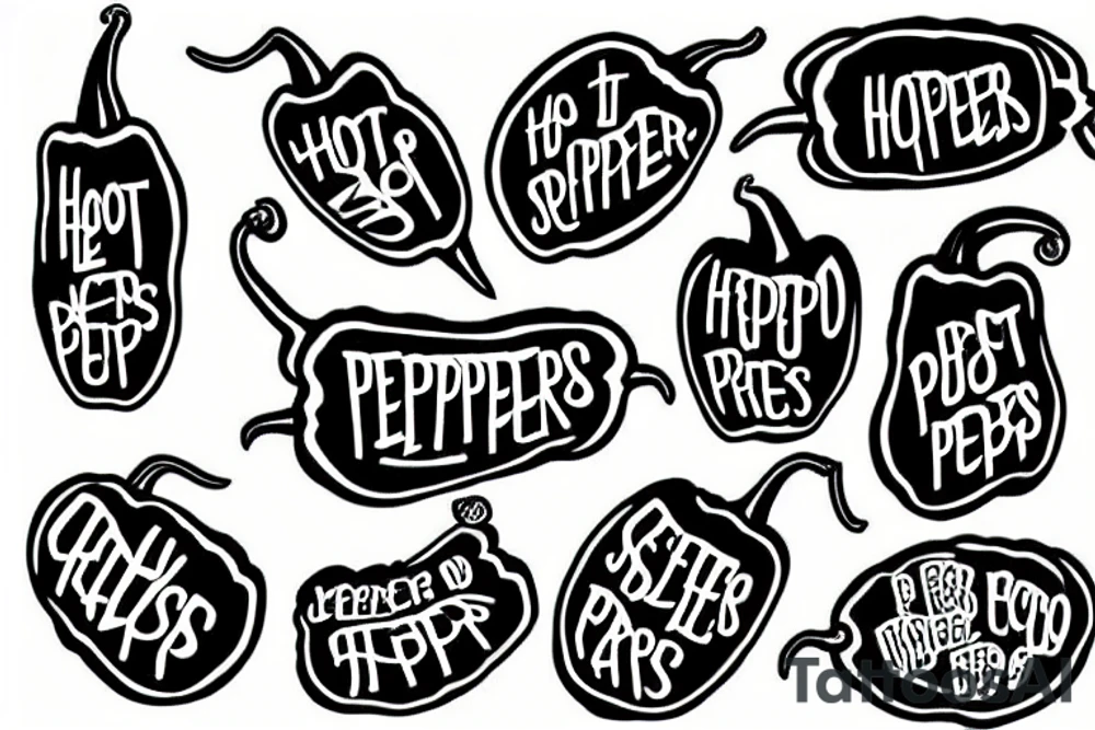 hot peppers, tatoo style, Lettering tattoo idea
