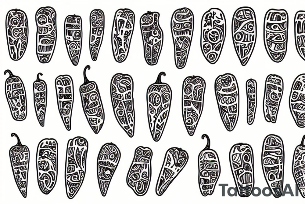 digital peppers, tribal tattoo idea