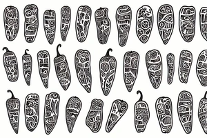 digital peppers, tribal tattoo idea