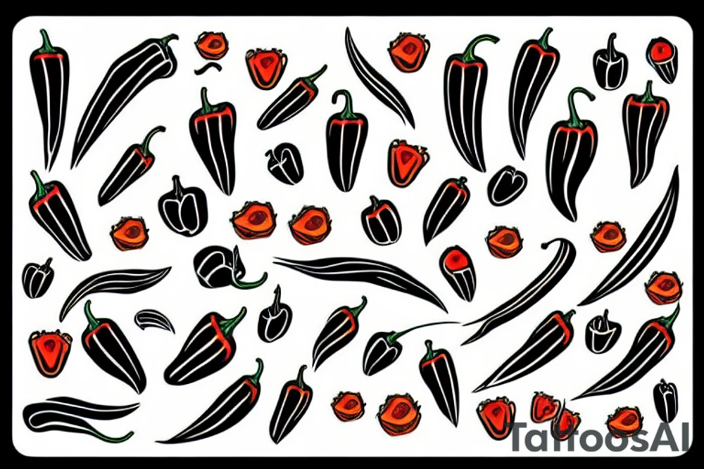digital peppers, tribal tattoo idea