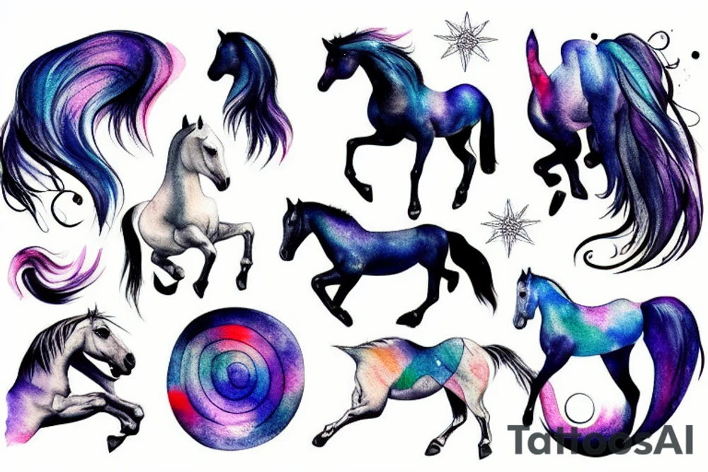 horse on sky tattoo idea