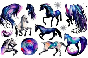 horse on sky tattoo idea