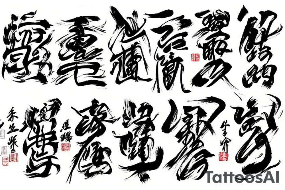 chinese year of the tiger cheung calligraphy tattoo idea
