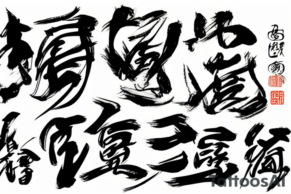 chinese year of the tiger calligraphy art tattoo idea