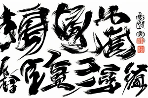 chinese year of the tiger calligraphy art tattoo idea