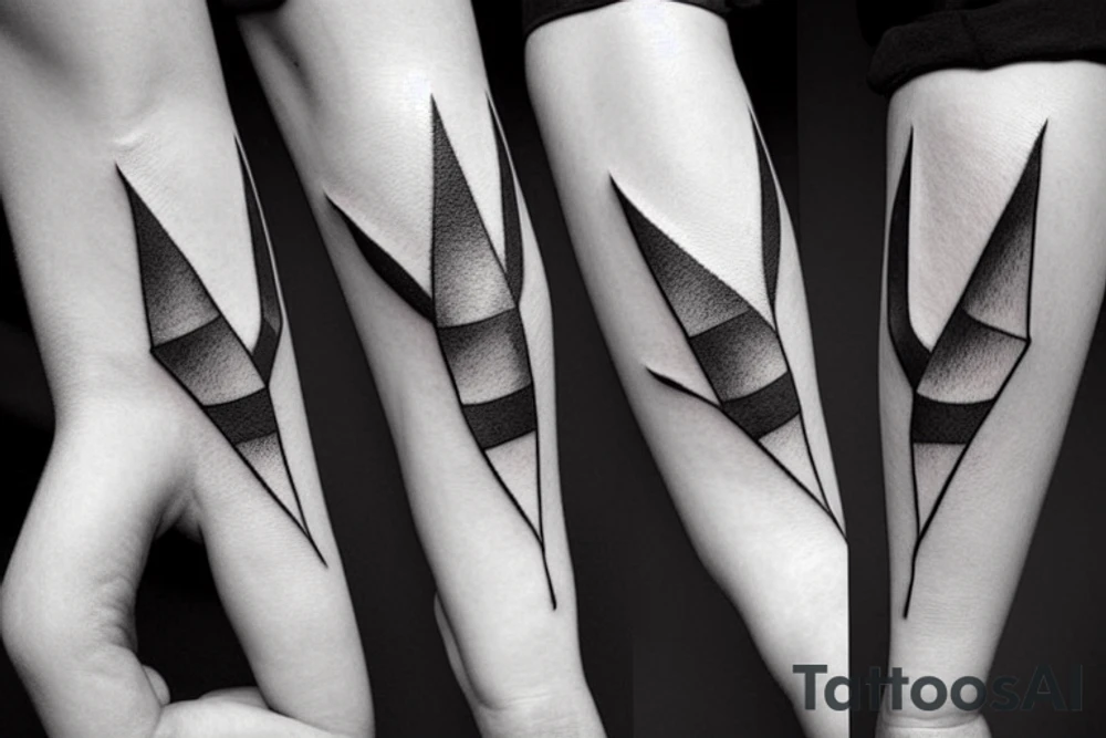 black and white dog big pointy ears tattoo idea