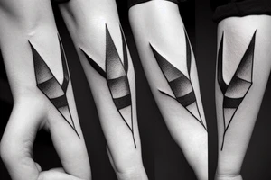 black and white dog big pointy ears tattoo idea