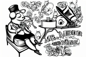 Mr. Toad drinking a martini on a couch tattoo idea