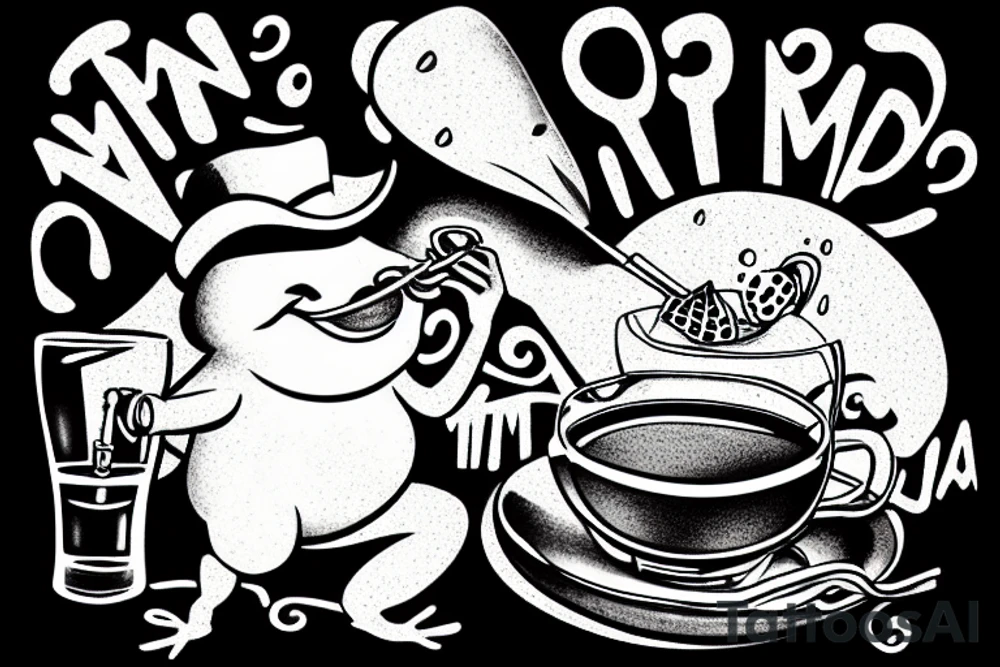 Mr. Toad drinking a martini on a couch tattoo idea