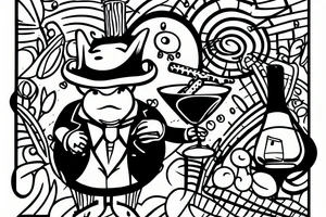 Mr. Toad drinking a martini on a couch tattoo idea