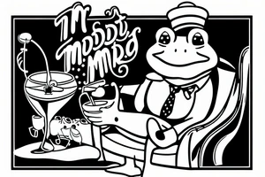 Mr. Toad drinking a martini on a couch tattoo idea