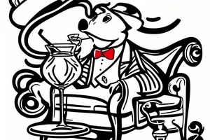 Mr. Toad drinking a martini on a couch tattoo idea