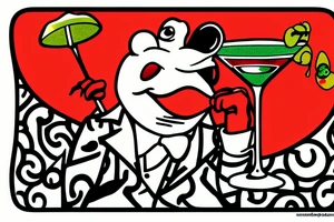 Mr. Toad drinking a martini on a couch tattoo idea