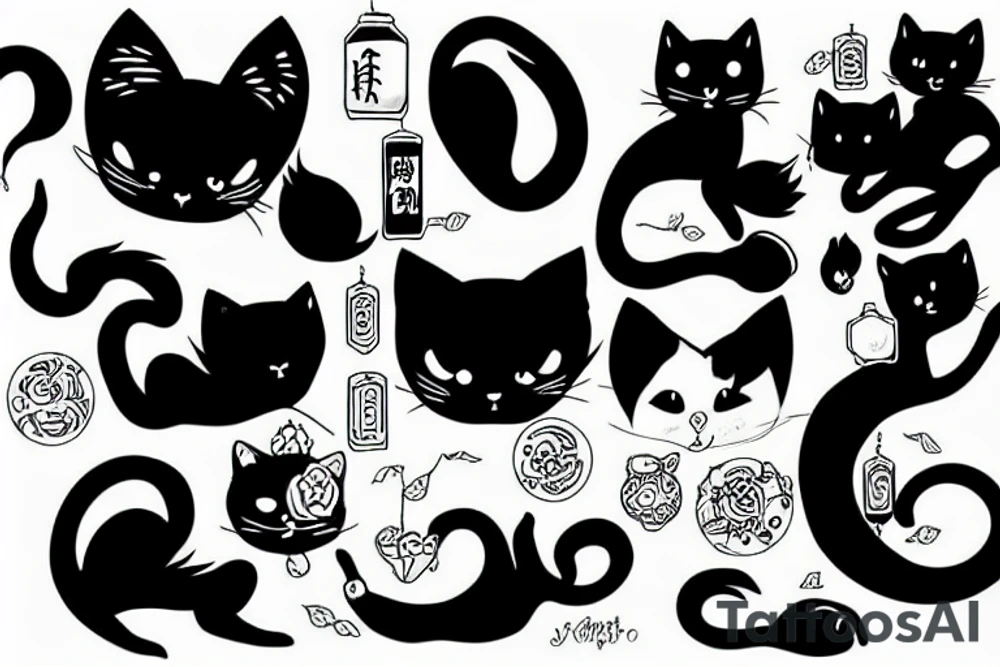 black cat tattoo idea
