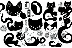 black cat tattoo idea