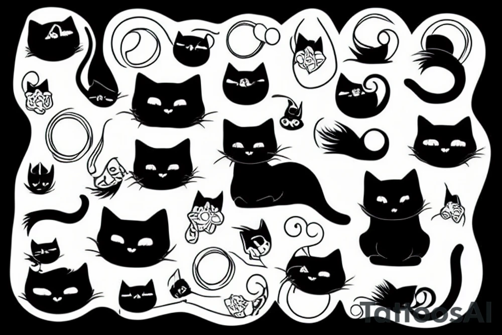 black cat tattoo idea